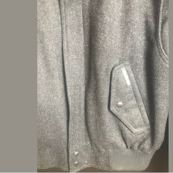 Men’s MEMBERS ONLY 100% Wool Bomber Jacket Winter Coat Gray Heavy Knit Warm Work - Picture 3 of 8